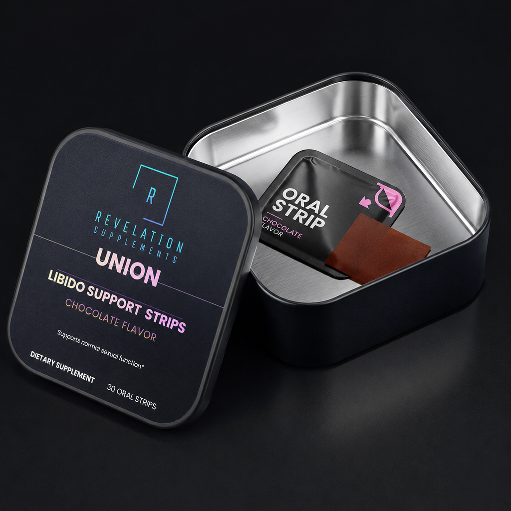 Revelation Supplements - UNION Libido Support Strips | Chocolate Oral Strips for Vitality & Wellness Support